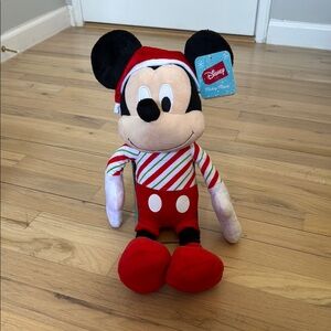 Disney Santa Mickey Mouse Plush Toy - Red and Black